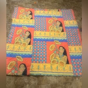90s Disney Pocahontas Reversible Double Comforter Blanket Sunflowers